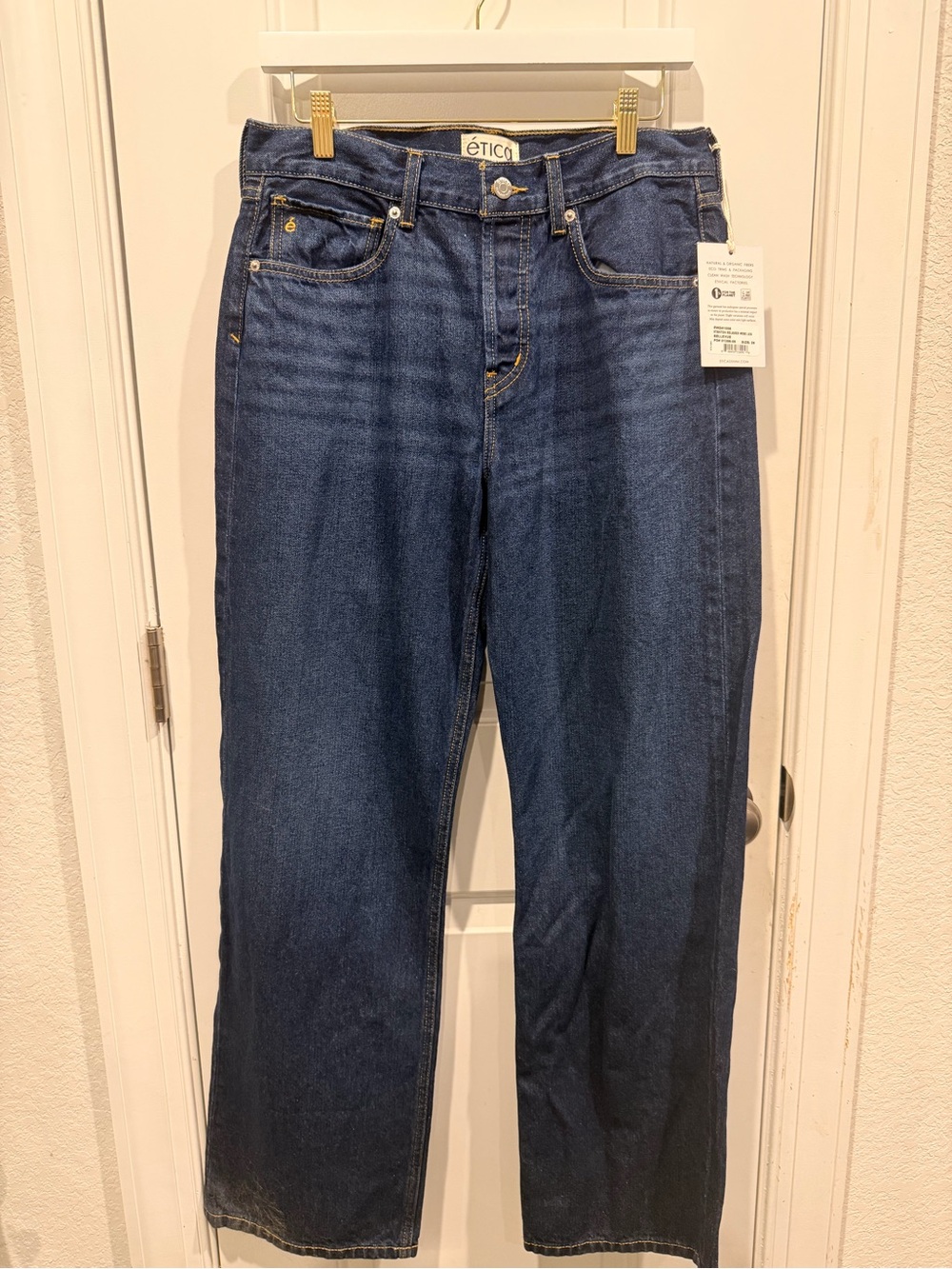 NWT Ética Stanton Relaxed Wide Leg Jeans Bellevue Wash Size 28